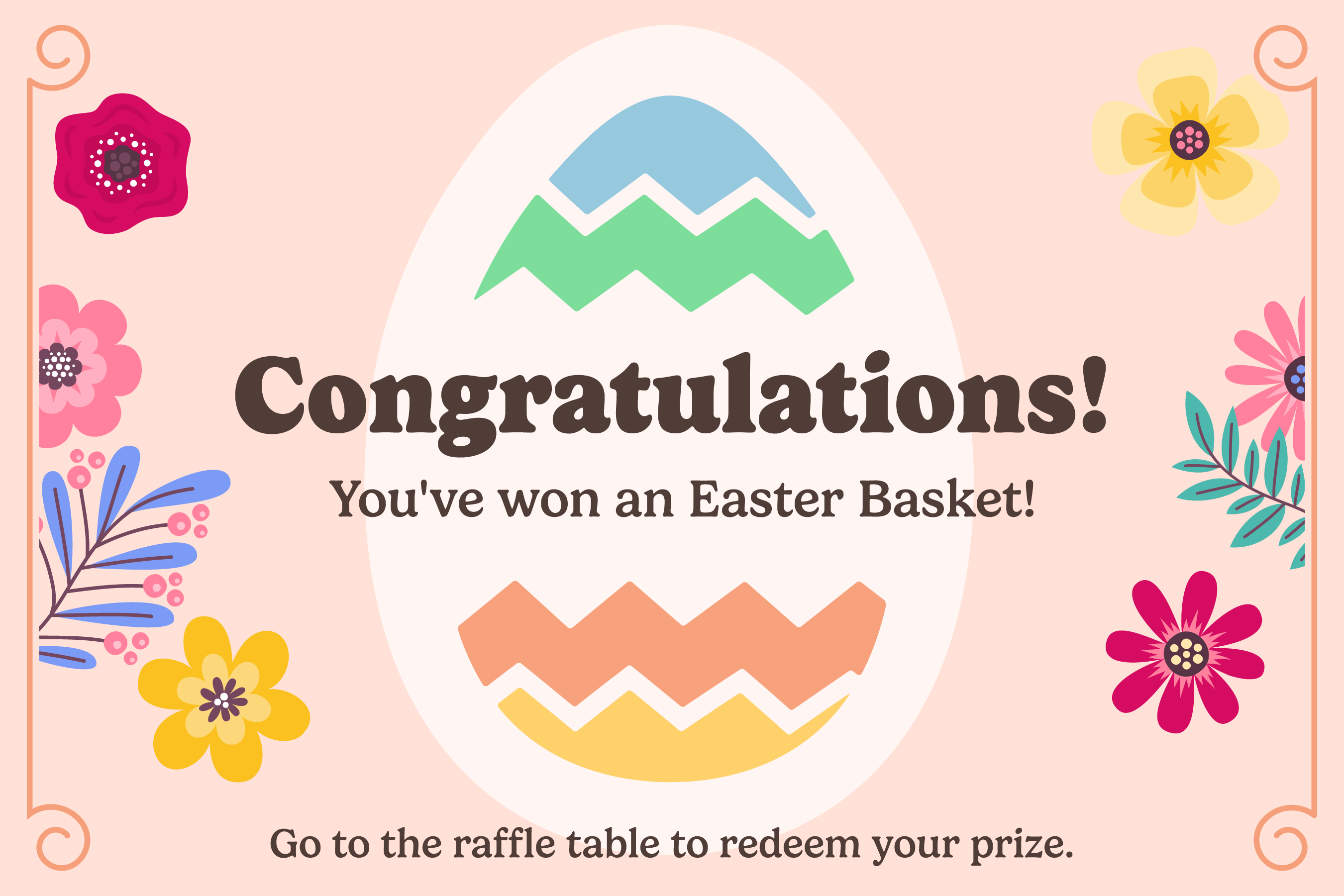 Easter Ticket 1 - Showing you've won a prize